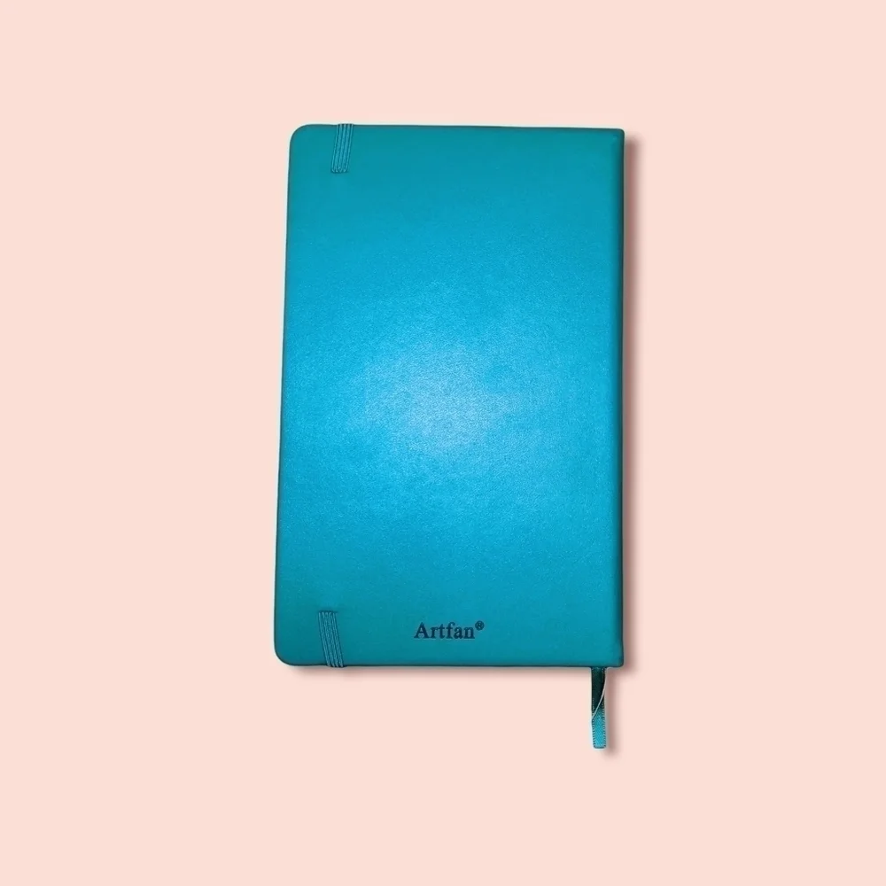 Teal Blue Dotted Journal with Index